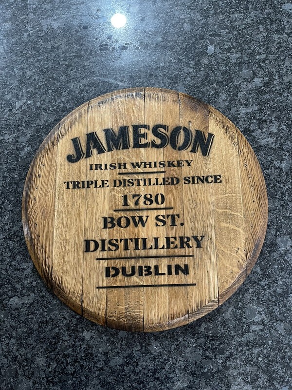 Rustic Bar Decor (Jameson Irish Whiskey) Barrel Head/ Lid wood wall art gallery