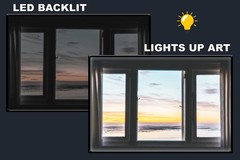 LED Backlit Window View Wall Art Lighted Frame – glass window near body of water