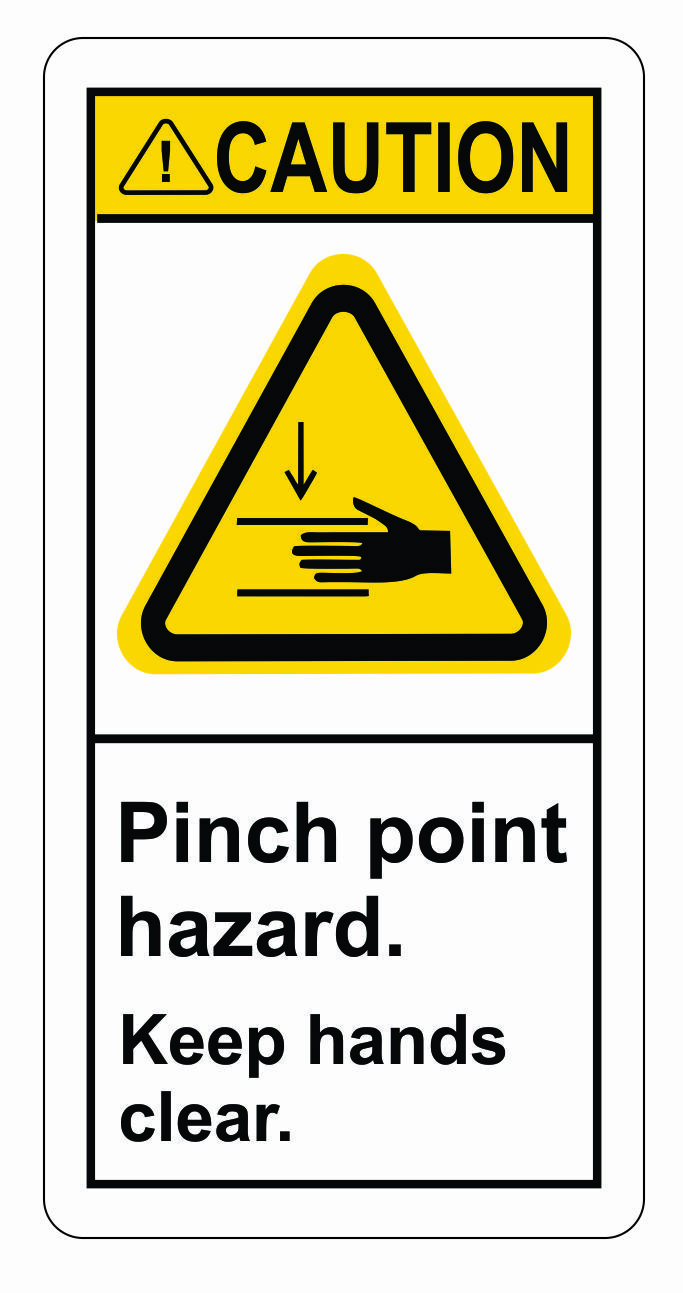 Caution Pinch Point Hazard Sticker Decal Label Safety Free Shipping gallery