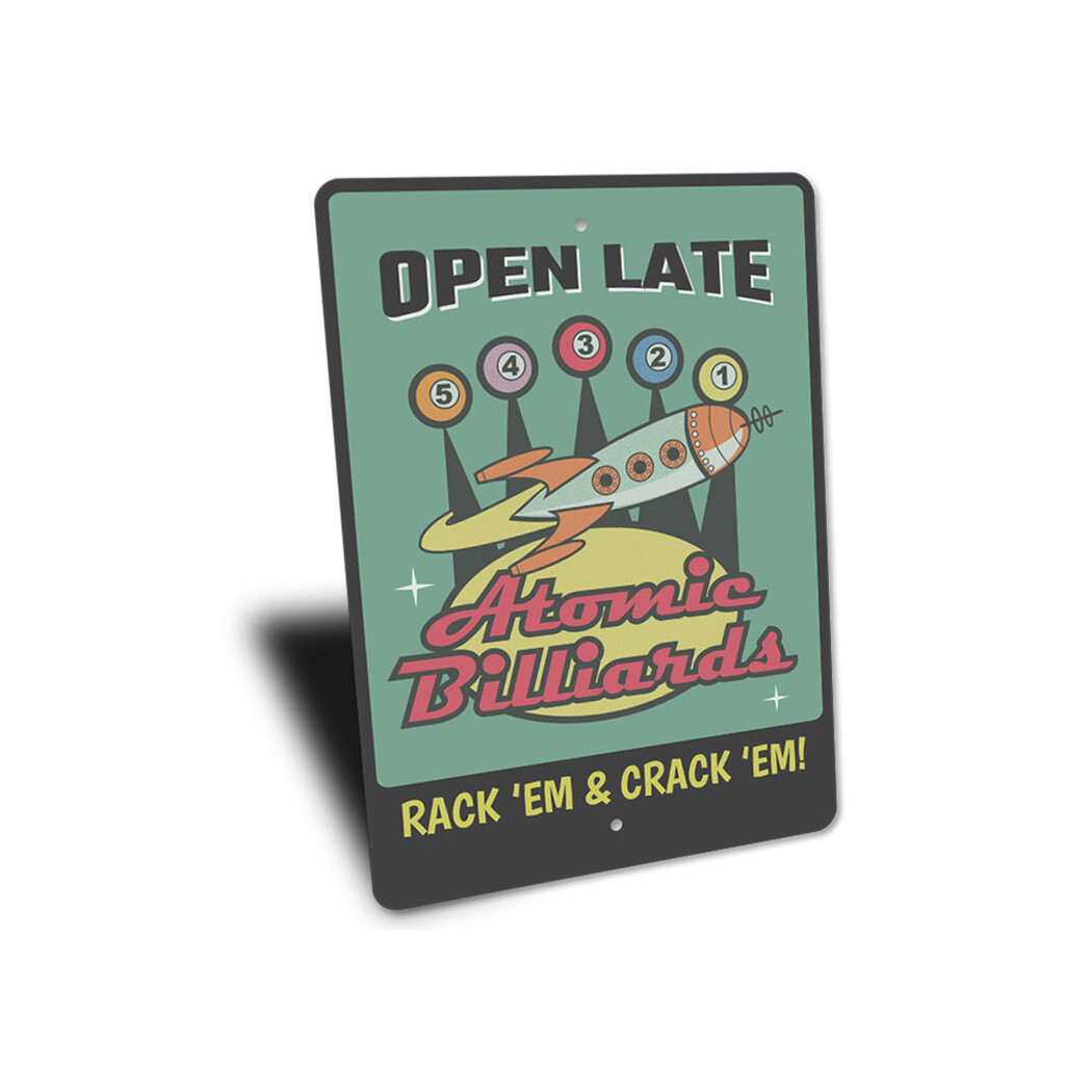 Atomic Billiards Metal Sign gallery