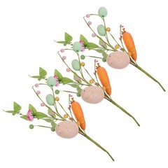 3 Pcs Easter Egg Tree Colorful Eggs Picks Artificial Twig Branches