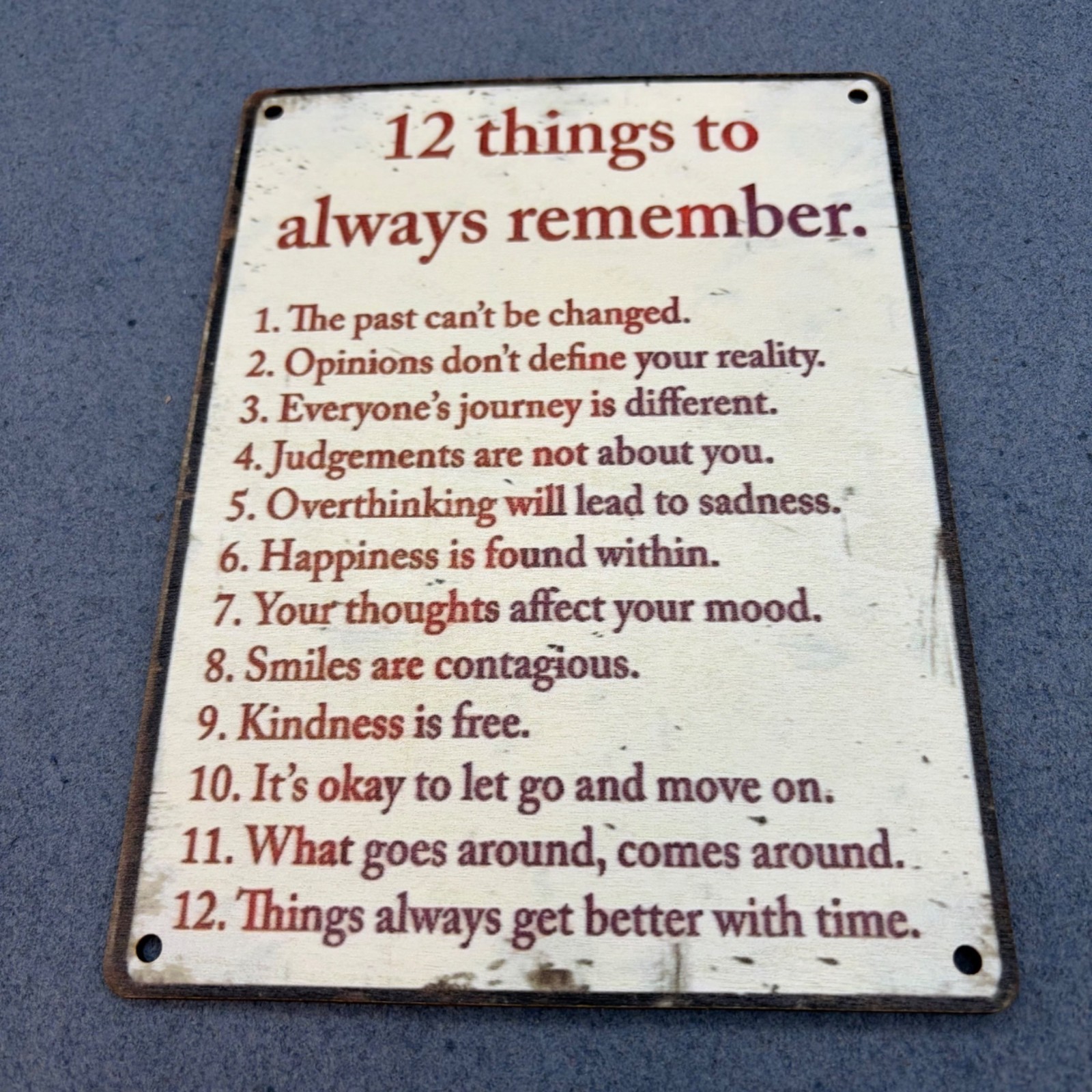 12 Things To Always Remember Inspirational Wall Sign Rustic Wood Plaque 6" x 8" gallery