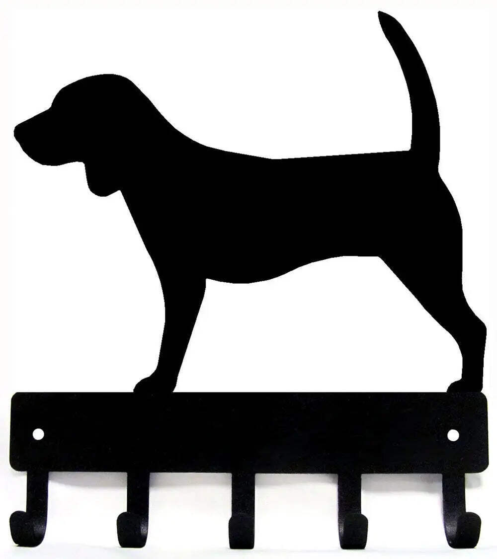 Beagle Wall Key Rack/ Dog Leash Hanger with 5 hooks - Made in USA gallery