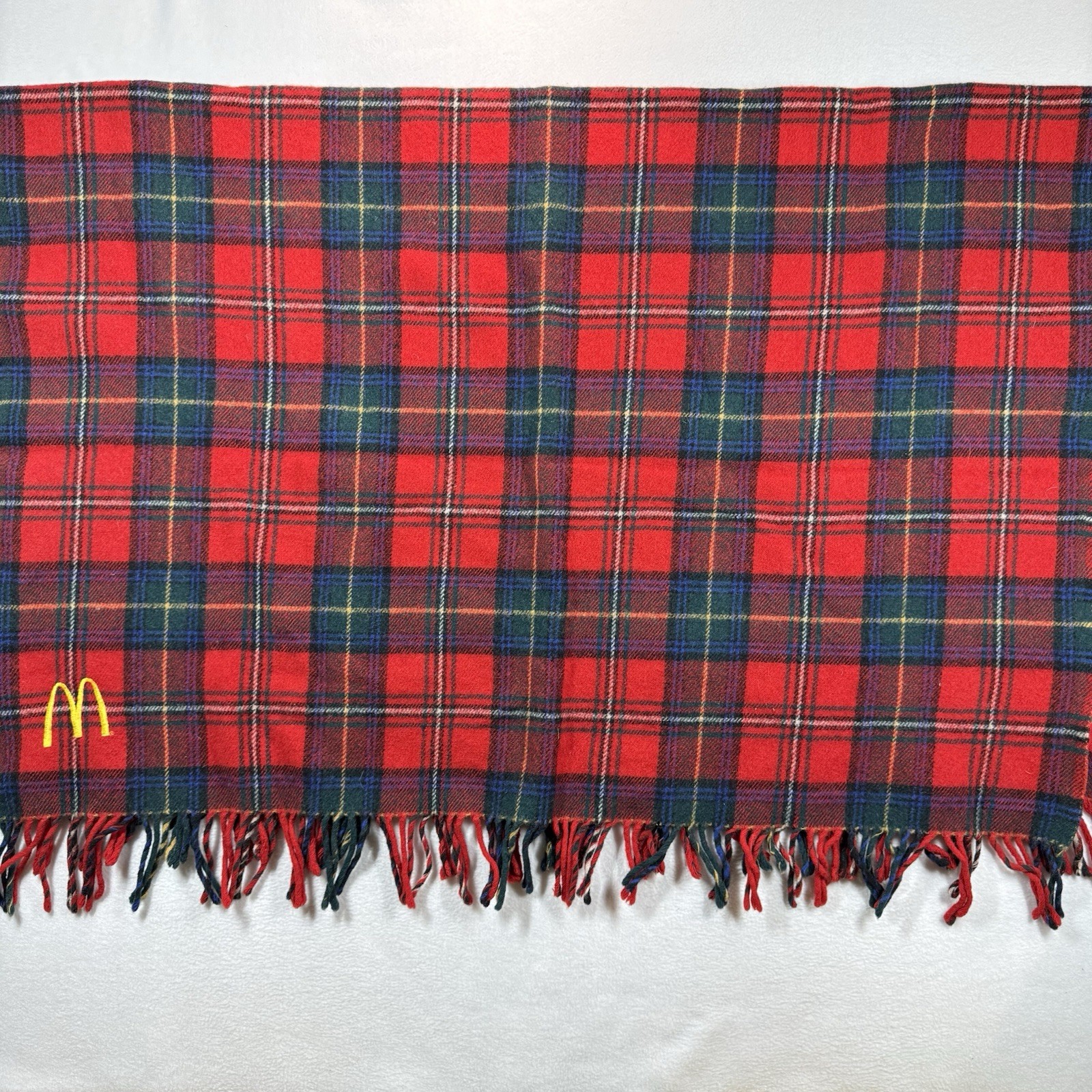 Vintage Pendleton Wool Red Tartan Blanket McDonald’s Golden Arches 62x50 USA gallery