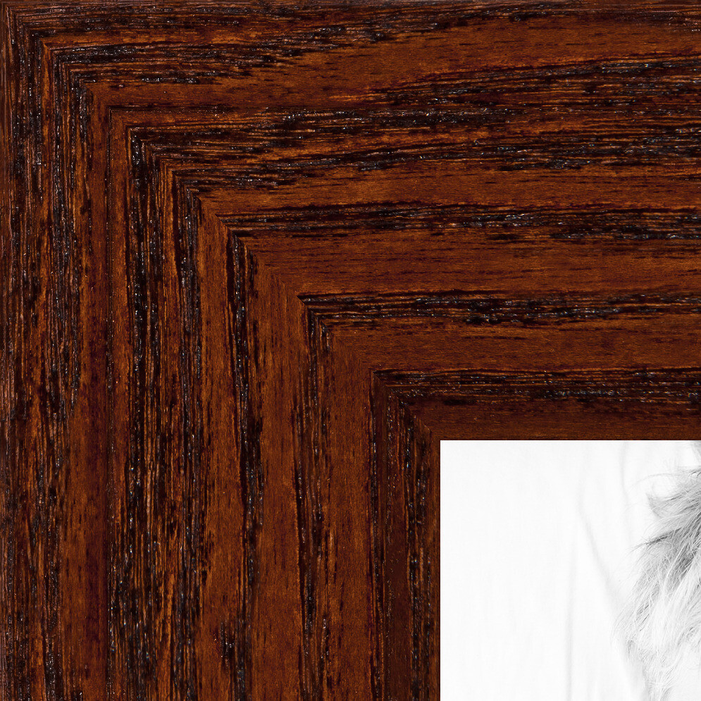 ArtToFrames 1.5" Custom Poster Frame Brown Walnut Stain on Oak Wood 4105 Large