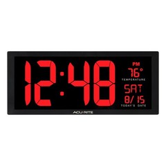 Large Digital LED Wall Clock with Date and Temperature for Home or Office