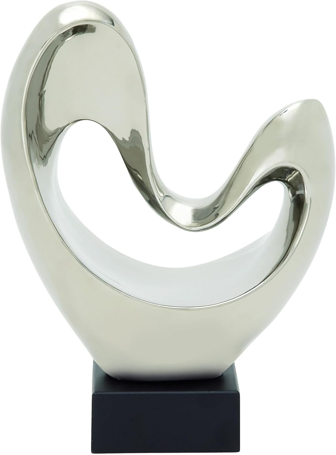 Polystone Abstract Decorative Sculpture Heart Home Decor Statue with Black Base, gallery