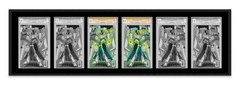 Black Comic Book Frame w/ Black Mat To Display 6 Graded Comics Horizontally