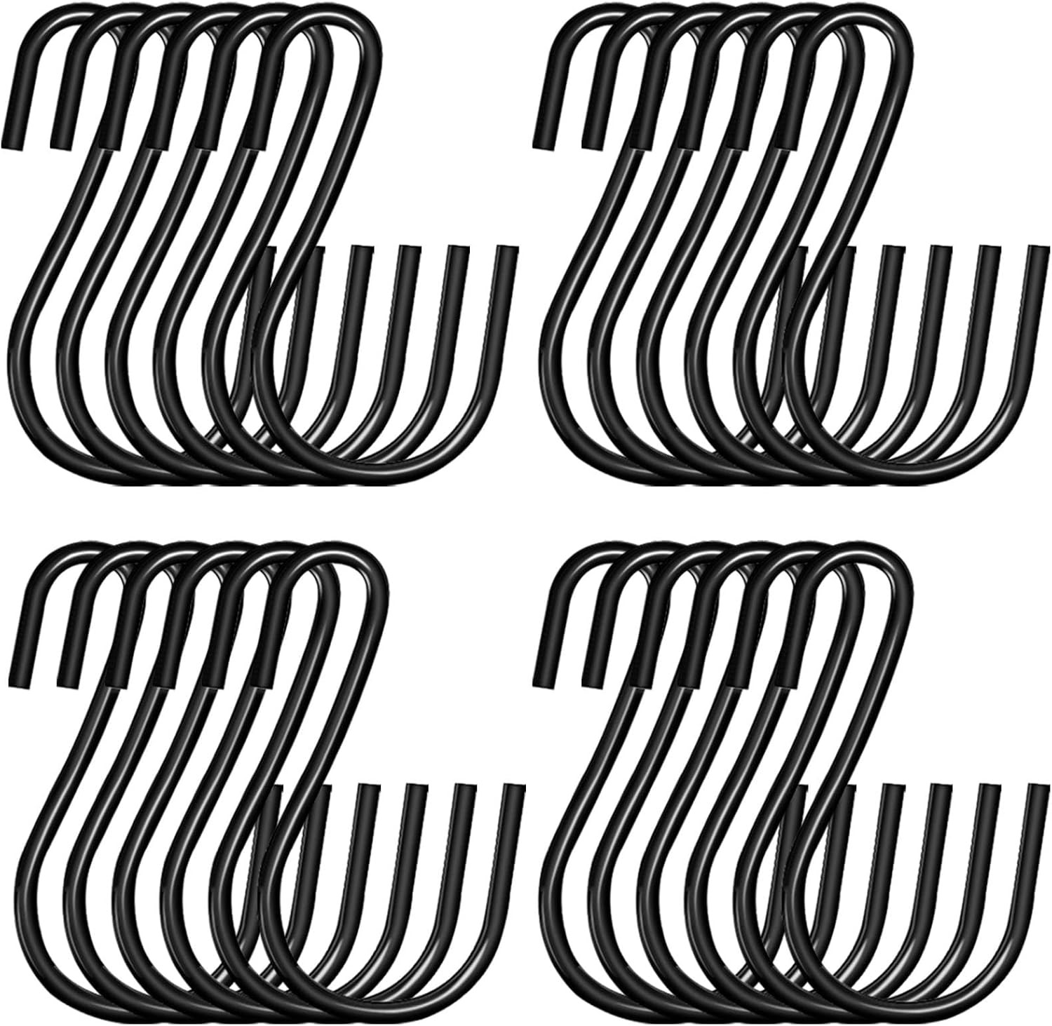2 Inch Small S Hooks for Hanging, Heavy Duty Black S 2 30 Pack, gallery