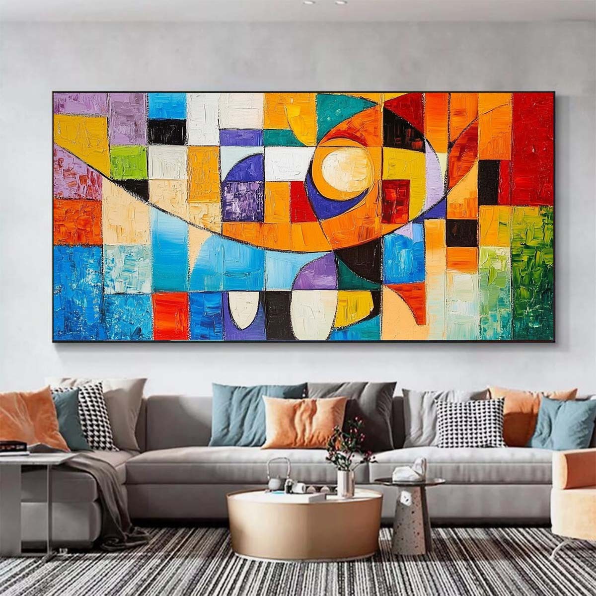 Green Modern Abstract Texture Hand Painted Oil Painting on Canvas Home Decor gallery