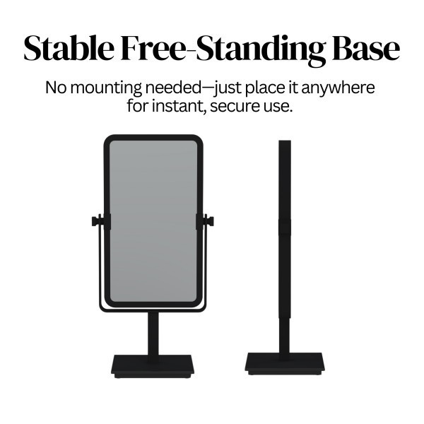 Aptations Mirror Image Rectangular Free Standing Mirror, Matte Black gallery
