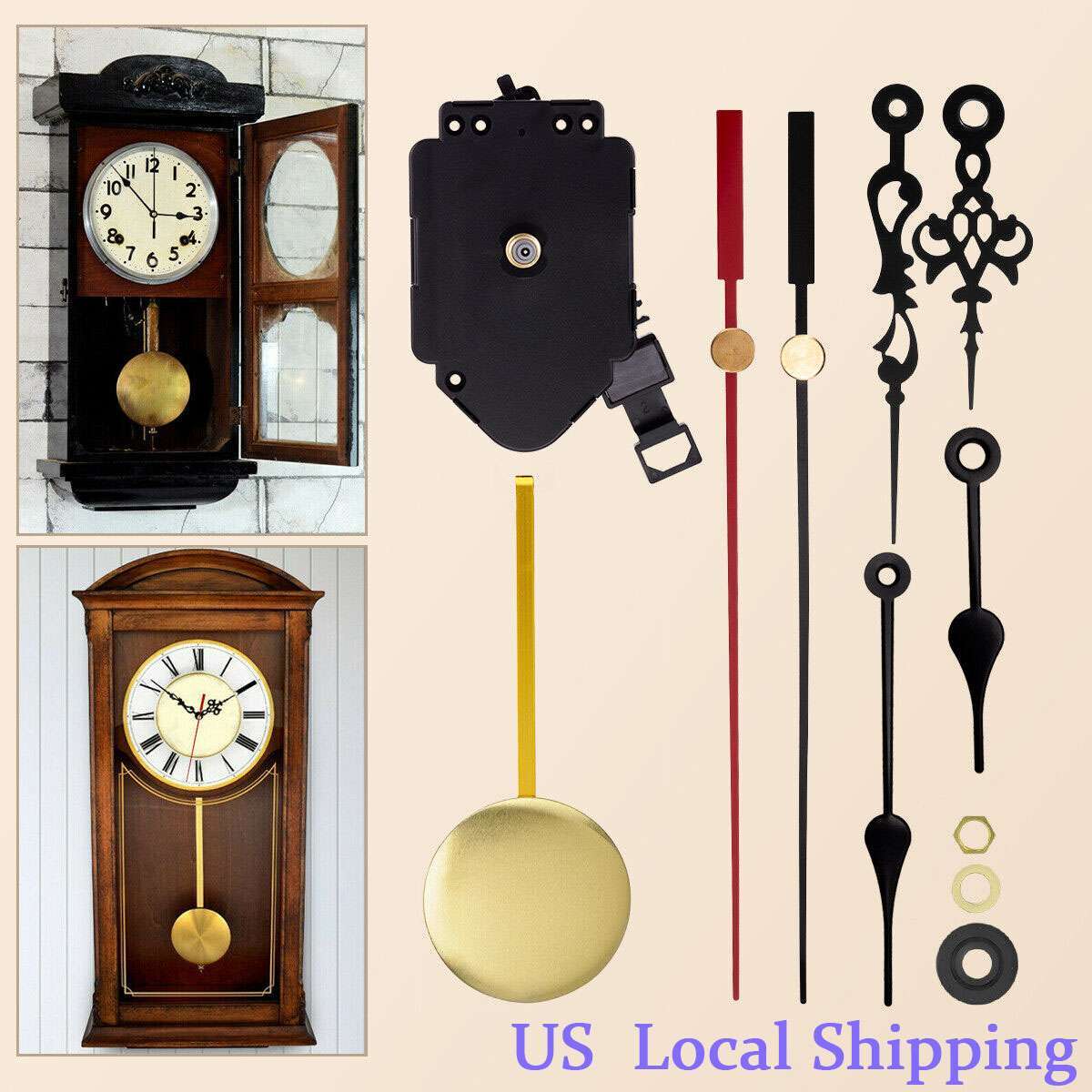 Quartz Wall Clock Pendulum Swing Movement Mechanism DIY Kit Chime Repair Parts gallery