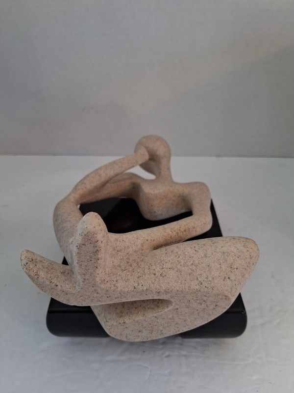 "Thinker" & " Reader" Abstract Sculpture Art Figures; Sandstone Resin; NWT; 2 Pc gallery