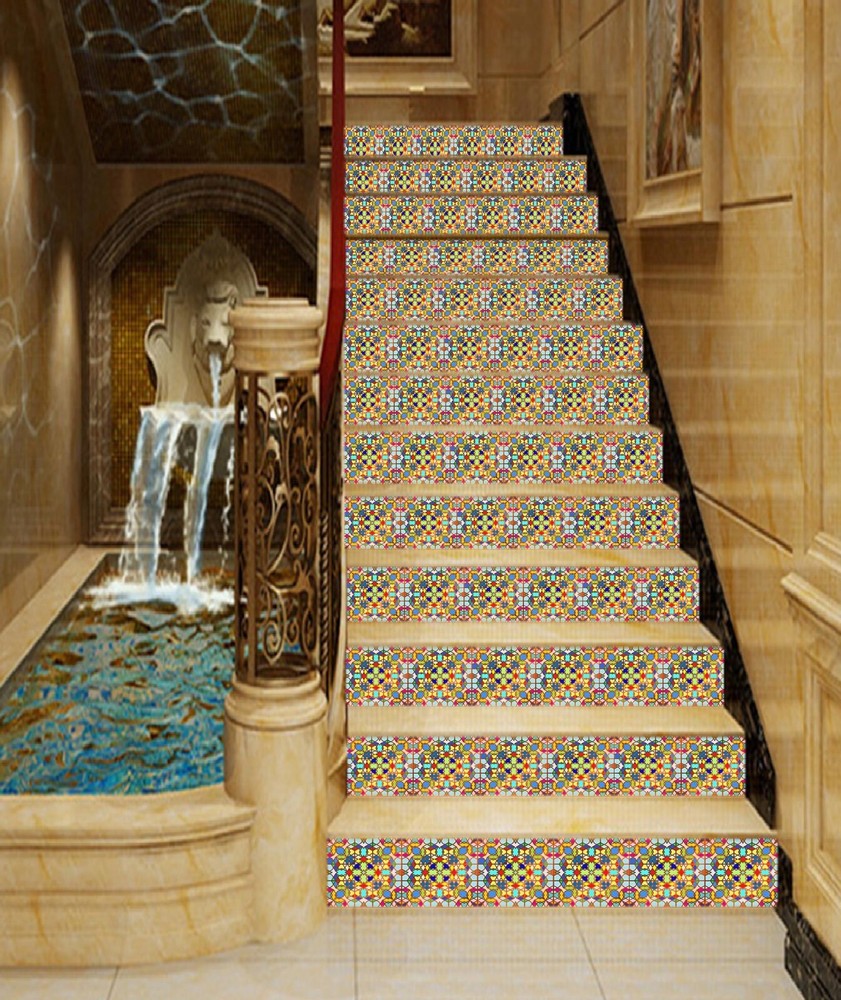 3D Color Pattern AZ554 Stair Risers Decoration Mural Vinyl Wallpaper Kay