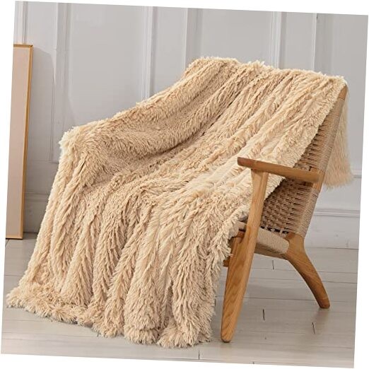 Decorative Extra Soft Faux Fur Throw Blanket Throw-50" x 60" Apricot gallery