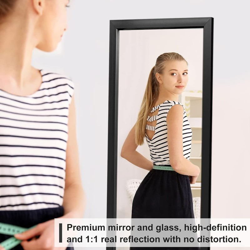 Wall-Mounted Mirror 43"x16" Rectangular Mirror Hanging or Leaning Against Wal... gallery