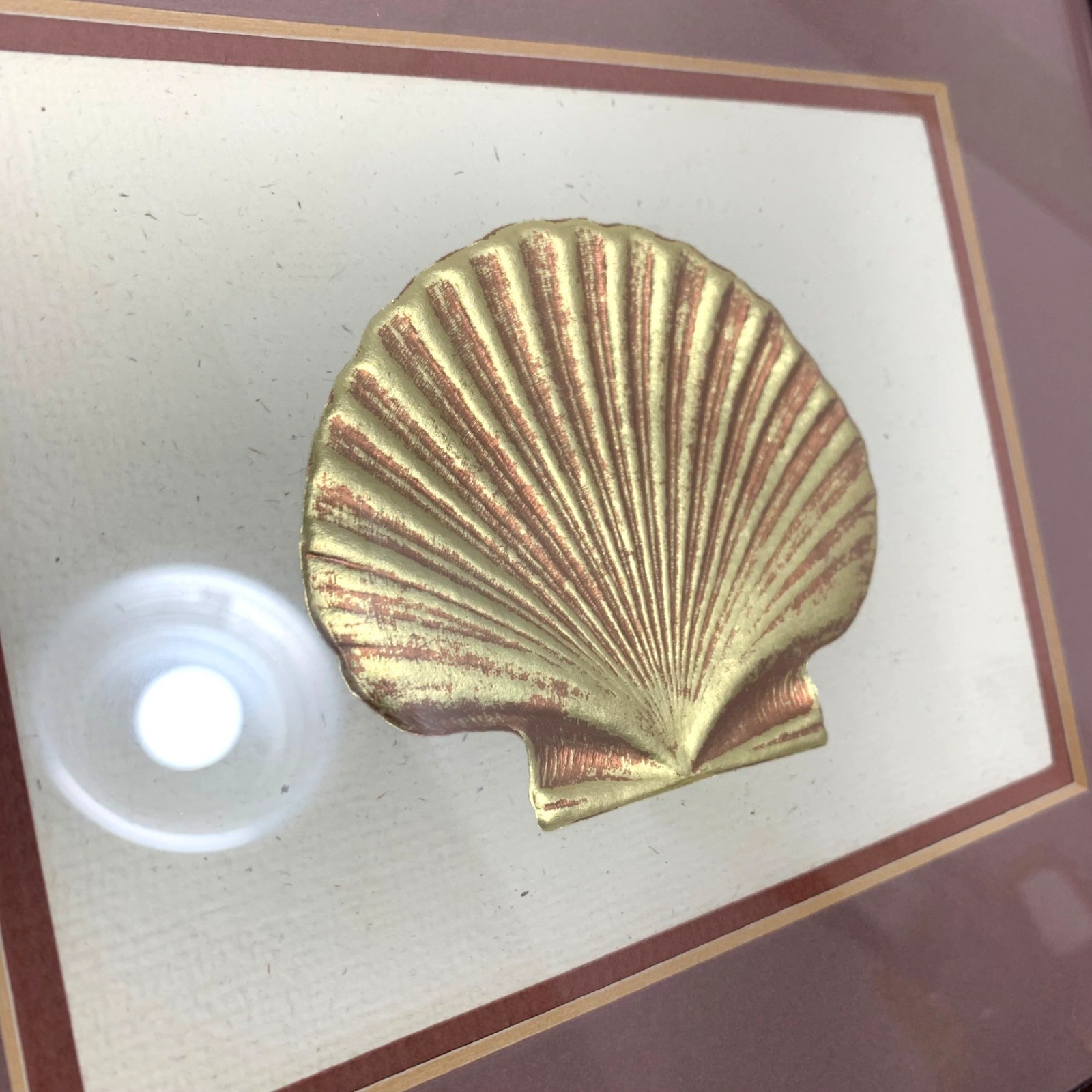 Embossed Copper Gold Seashell Scallop Shell Framed Matted From Figi Giftware gallery