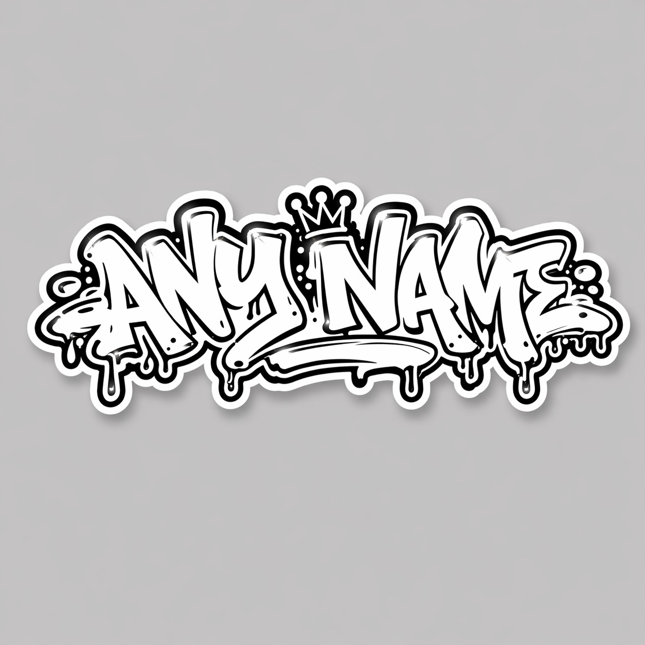Custom Graffiti Name Sticker Neon Drip Waterproof Laminated Decal gallery