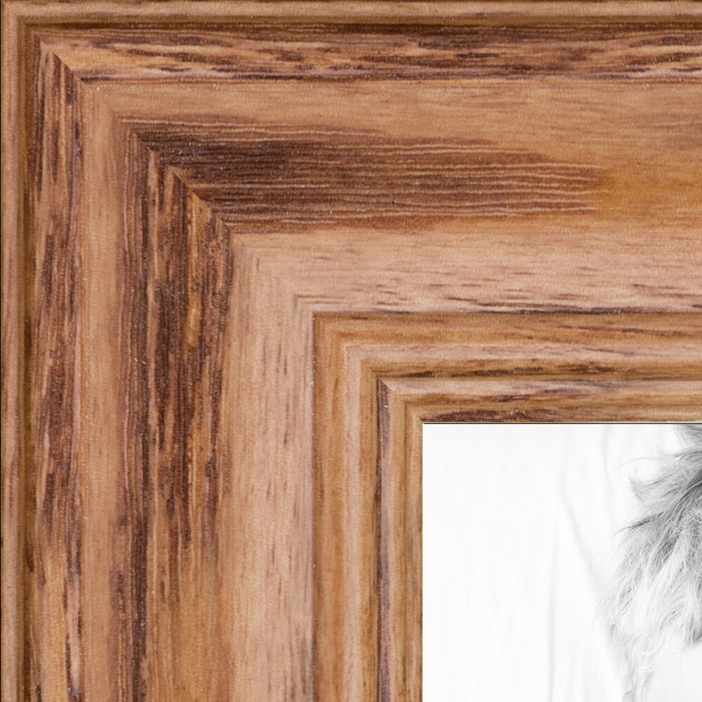 ArtToFrames Custom Picture Poster Frame Brown Honey Stain on Oak 1.25" Wide Wood gallery