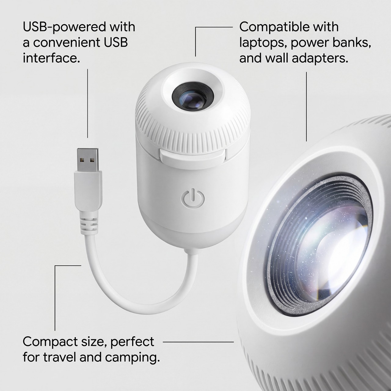 Projection Night Light - USB Powered Starry Sky Lamp for Bedroom Nursery Ambient gallery