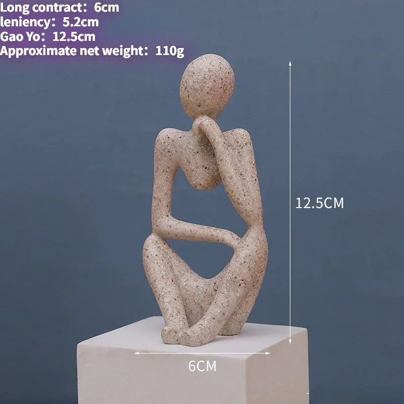 Sand Color The Thinker Abstract Statues Sculptures Yoga Figurine Nordic gallery