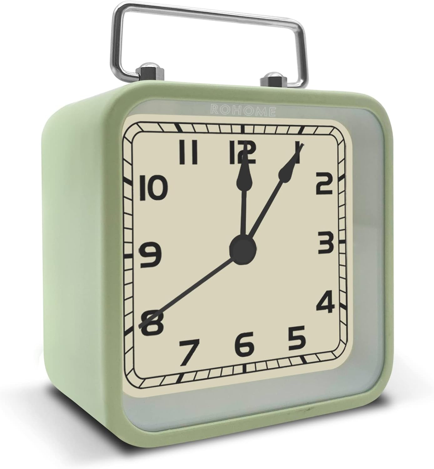 Small Alarm Clock, Retro Silent Quartz Movement with Night Light, Decorative Vin gallery