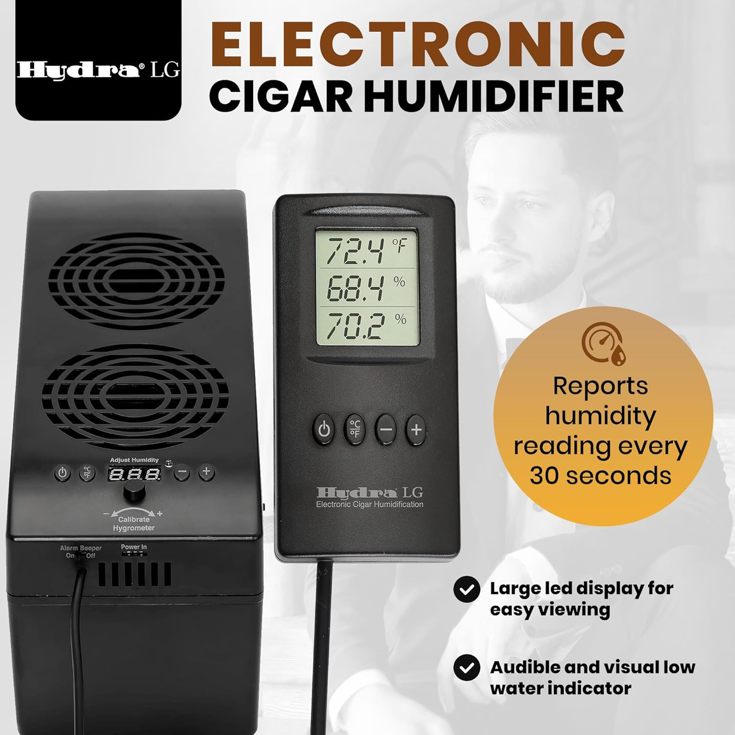 LED Remote-Controlled Cigar Humidifier for 2500 Cigars gallery