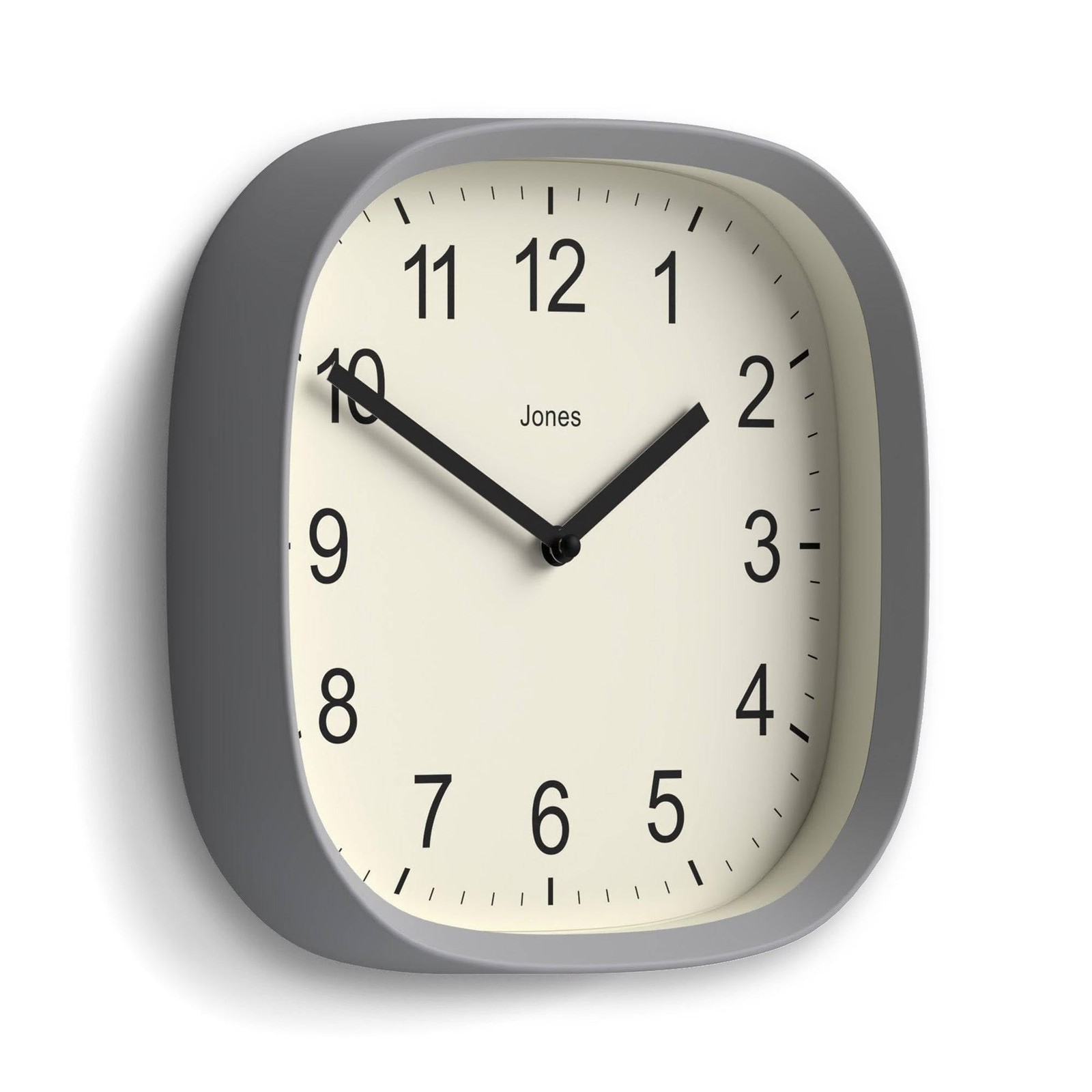 Sprite Wall Clock Modern Retro Rounded Square 10 Inch Gray Easy To Read Number gallery