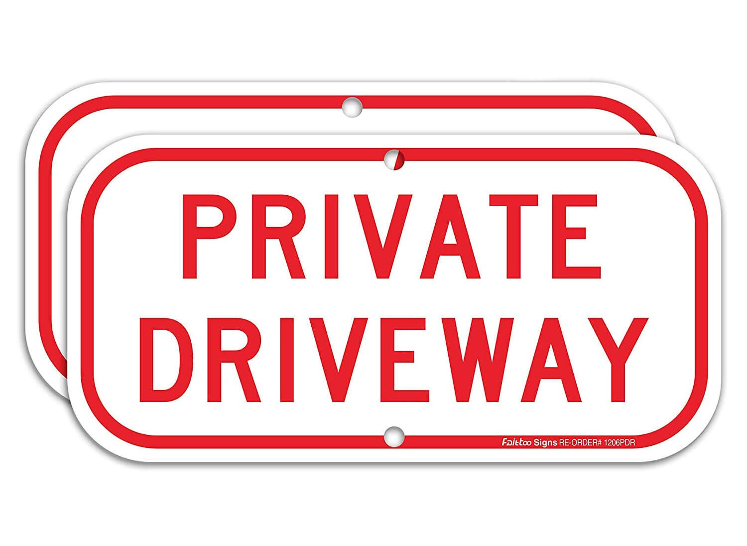 (2 Pack) Private Driveway Sign, .40 Rust Free Aluminum 12 X 6 Inches, UV Prot... gallery