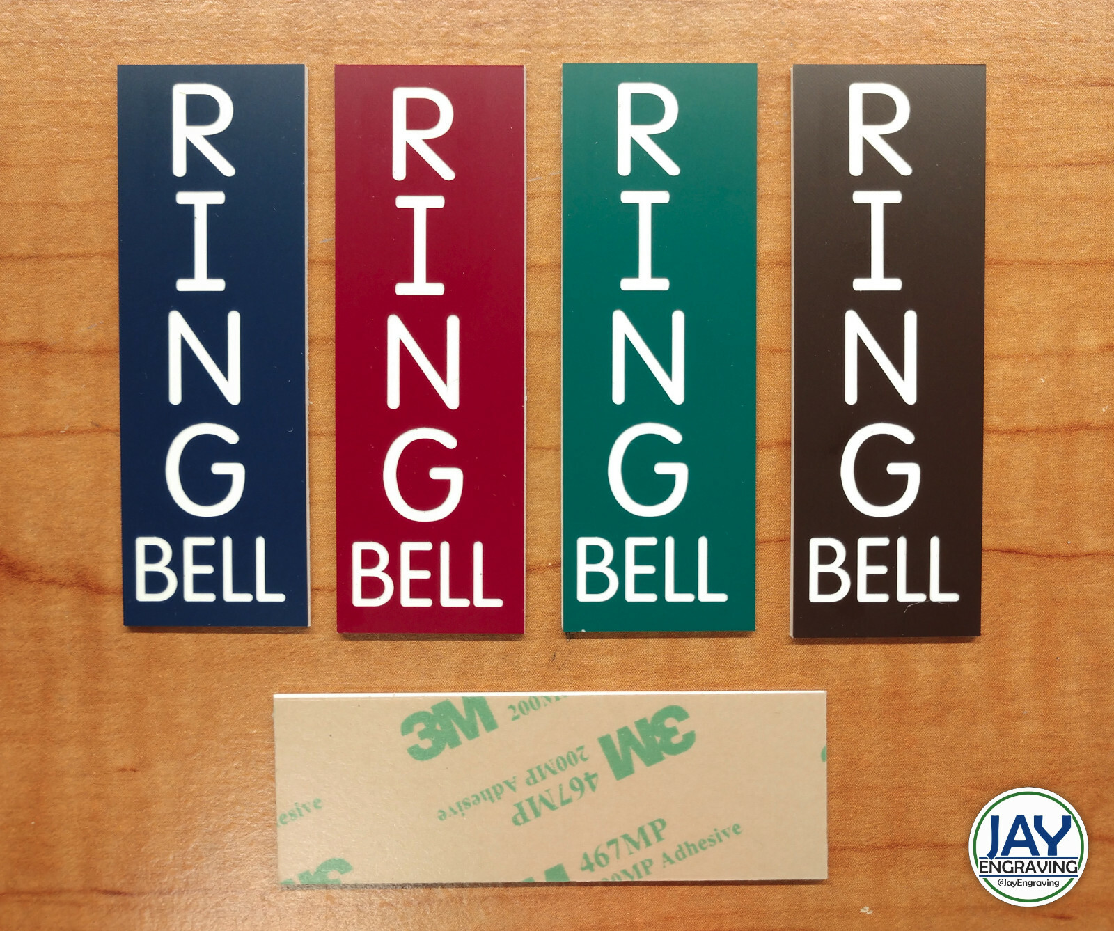 RING BELL 3x1 Engraved Vertical Front Door Sign / Door Bell Molding Plaque Suite gallery