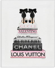 Black Heels Pink Bookstack, Designed by Amanda Greenwood, 16 X 20, Canvas Wall A