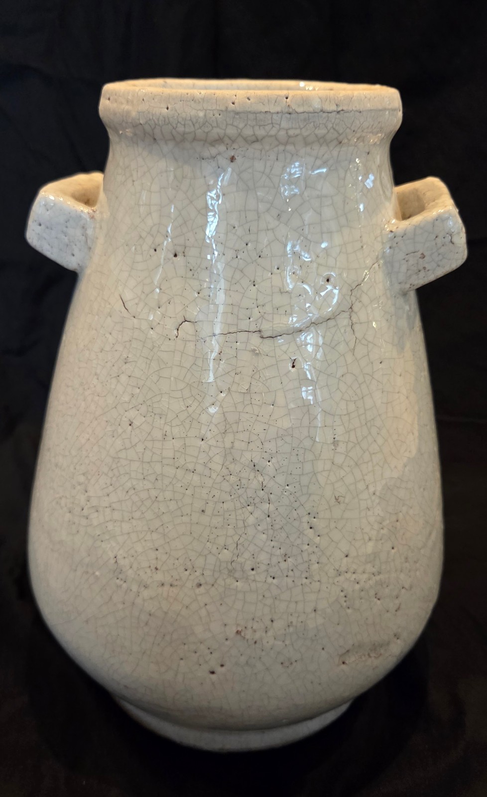 Lafferty Rustic White Terracotta Vase-crackle finish rustic charm gallery