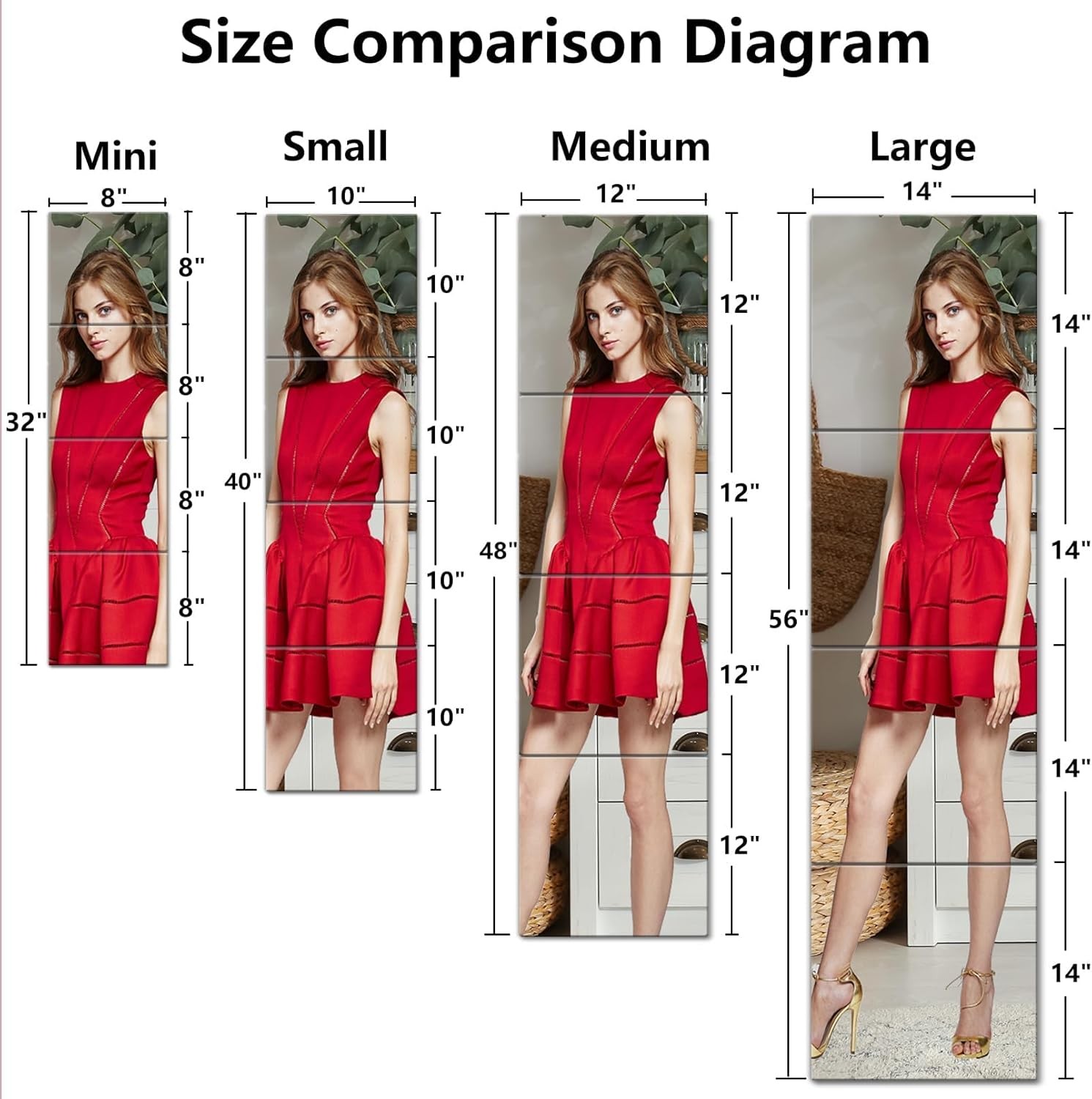 Unbreakable Full Length Mirror For Wall Mounted, Over The Door Mirror, Full Body gallery
