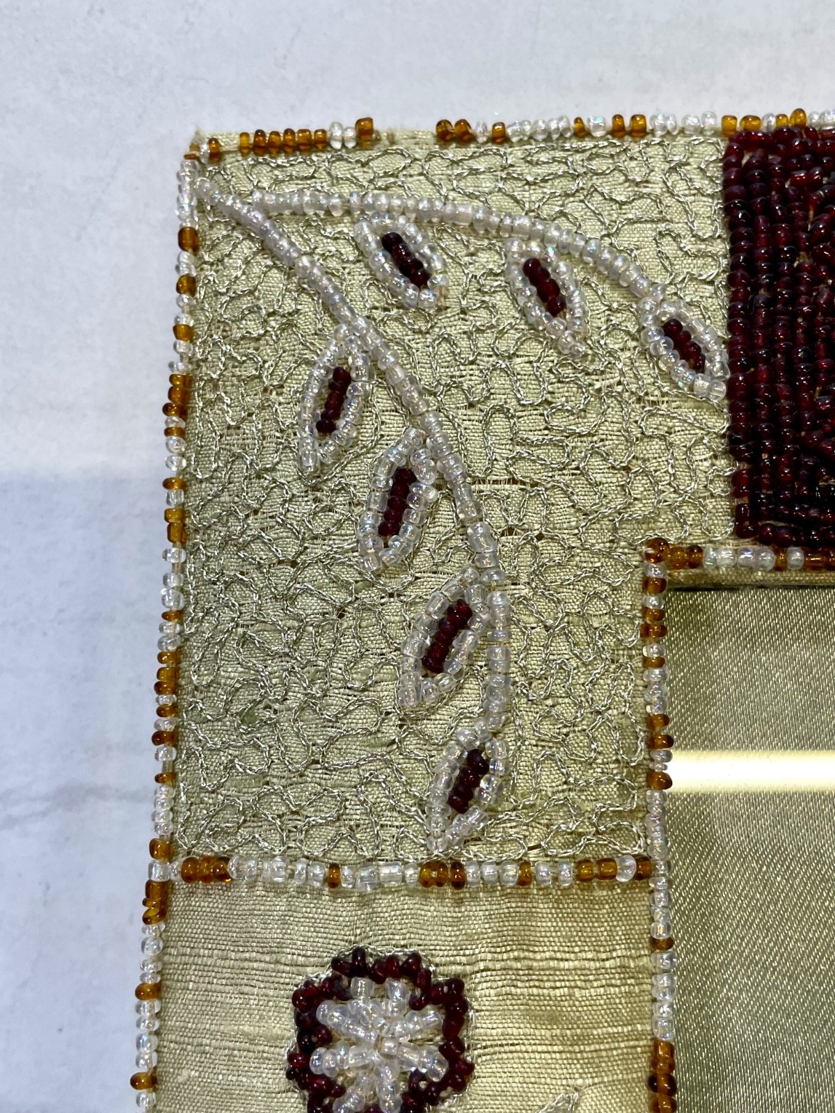 Handcrafted Beaded & Embroidered Fabric Picture Frame – Boho Floral Patchwork gallery