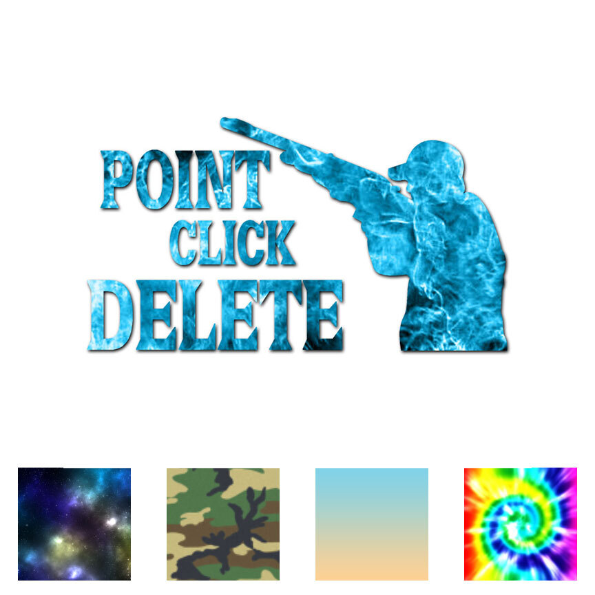Point Click Delete Hunt - Decal Sticker - Multiple Patterns & Sizes - ebn538 gallery