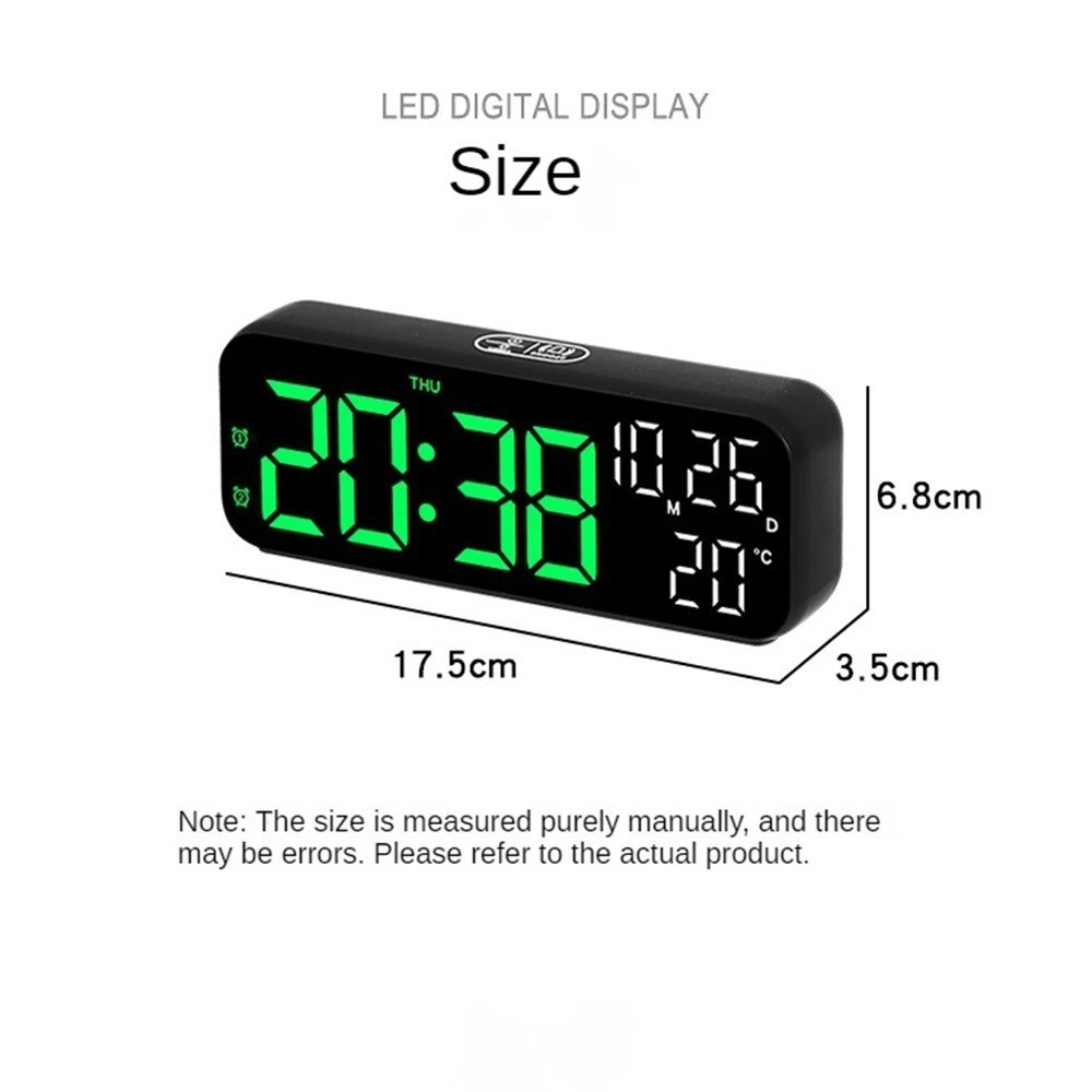 LED Digital Alarm Clock USB Desk Clock Date Temperature Snooze Dimmer Timer gallery