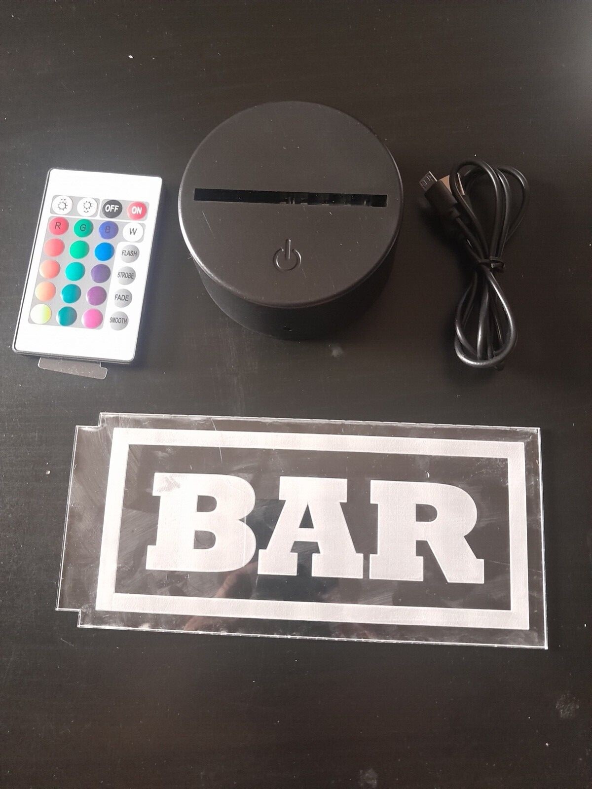 Edge Lit Tabletop Sign, Multi-Colored LED, Laser Etched, Bar, Art, Night Light gallery