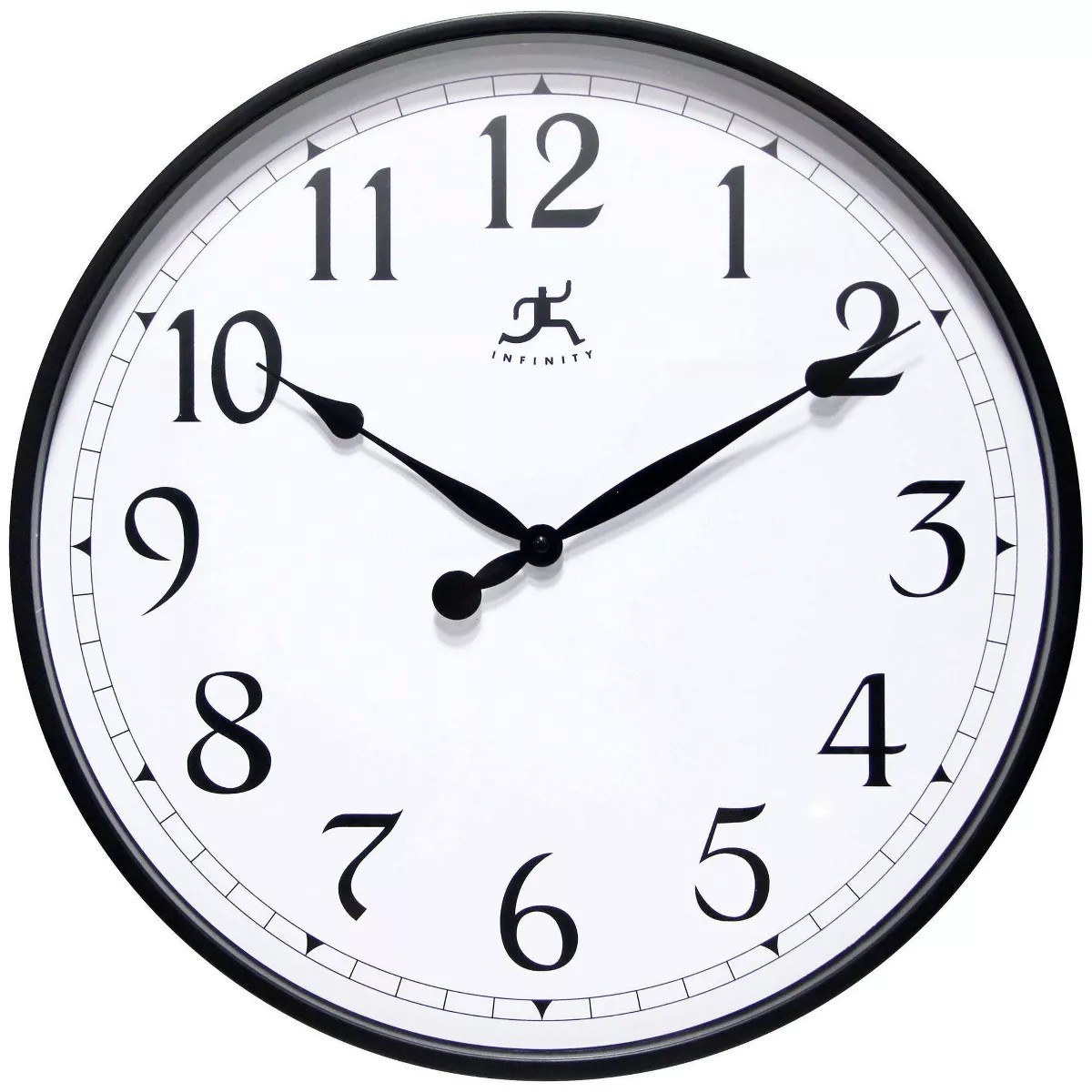 Infinity Instruments Wall Clock 18" Black Office Silent Movement Quartz Movement gallery