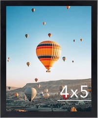 4×5 Picture Frame Black for Wall Hanging or Tabletop, Wall Mounting Horizontally