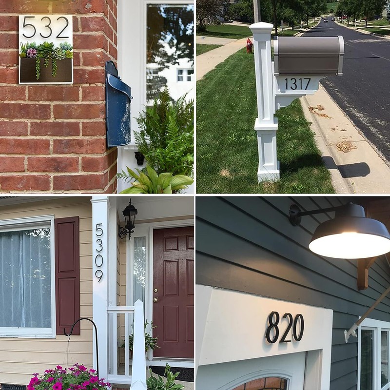 House Number for Outdoor, Mailboxes Number, Address Sign Metal Exterior Decor gallery