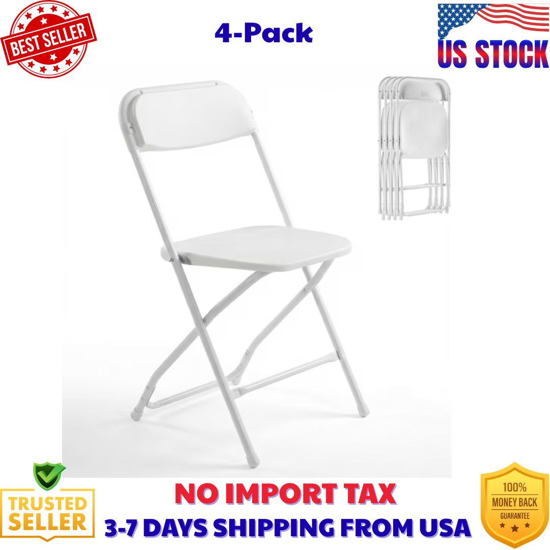 4 PACK Plastic Folding Stackable Chairs Seat -Office Home Event Wedding Party gallery