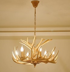 Rustic Antler Chandelier Lighting,Retro Deer Antler Chandelier 6 Light,E12 Ba…