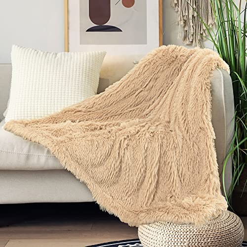 Decorative Extra Soft Faux Fur Throw Blanket Throw-50" x 60" Apricot gallery