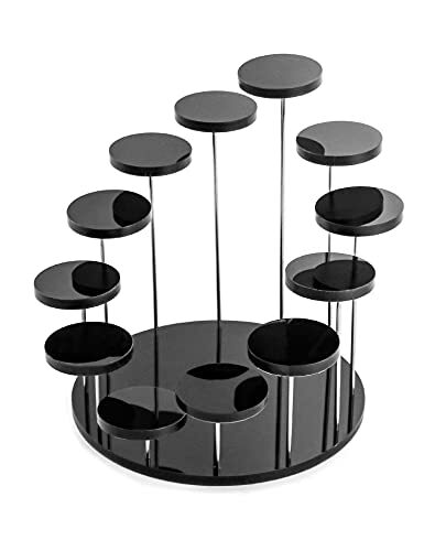 Round Acrylic Products Display Riser Stands, 12 Tier 1pack Black - 12 Tier gallery