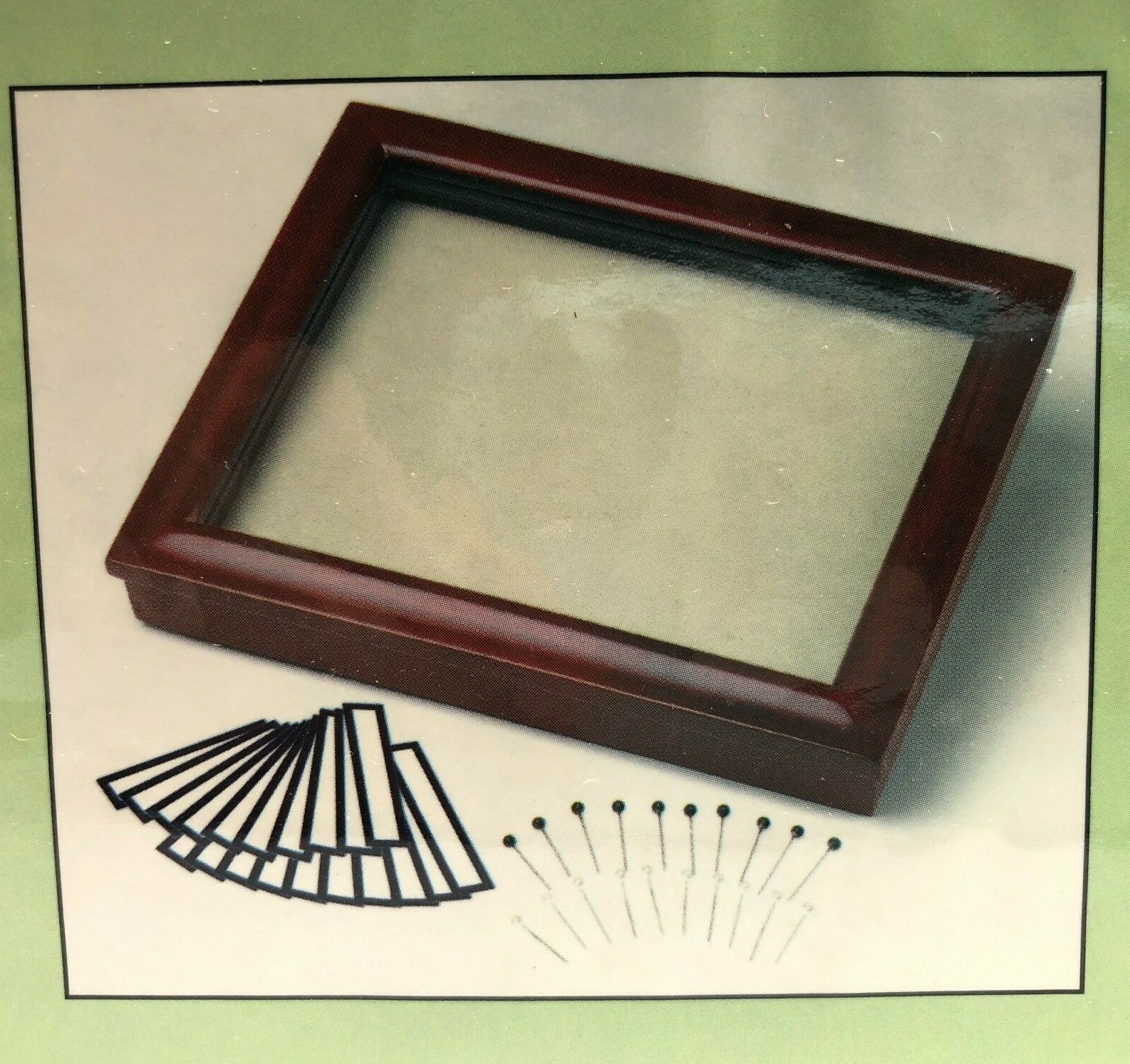 Shadow Box Display Frame for Hanging or Table Top w/ 20 Pushpins & 20 Labels gallery