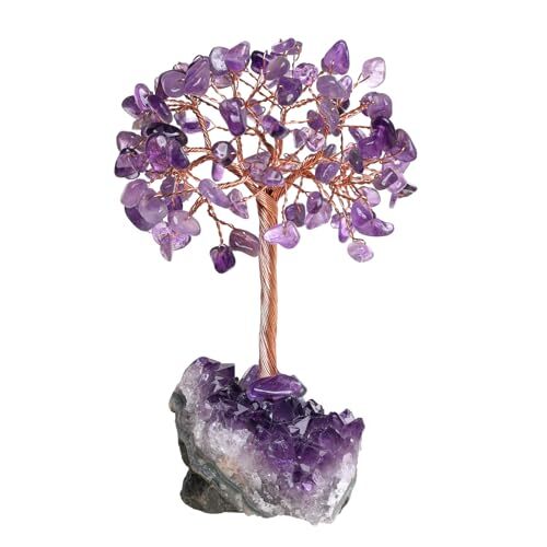Natural Amethyst Crystal Tree with Amethyst Cluster Crystal Base Money Tree F... gallery