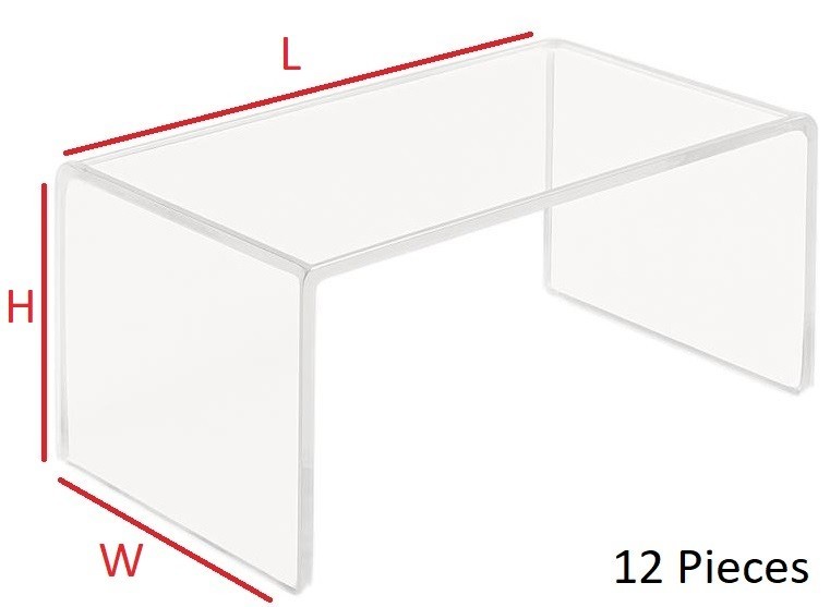 T'z Tagz New Clear Acrylic Riser Display Stands 5x1.5x1.5 Lot of 12 gallery