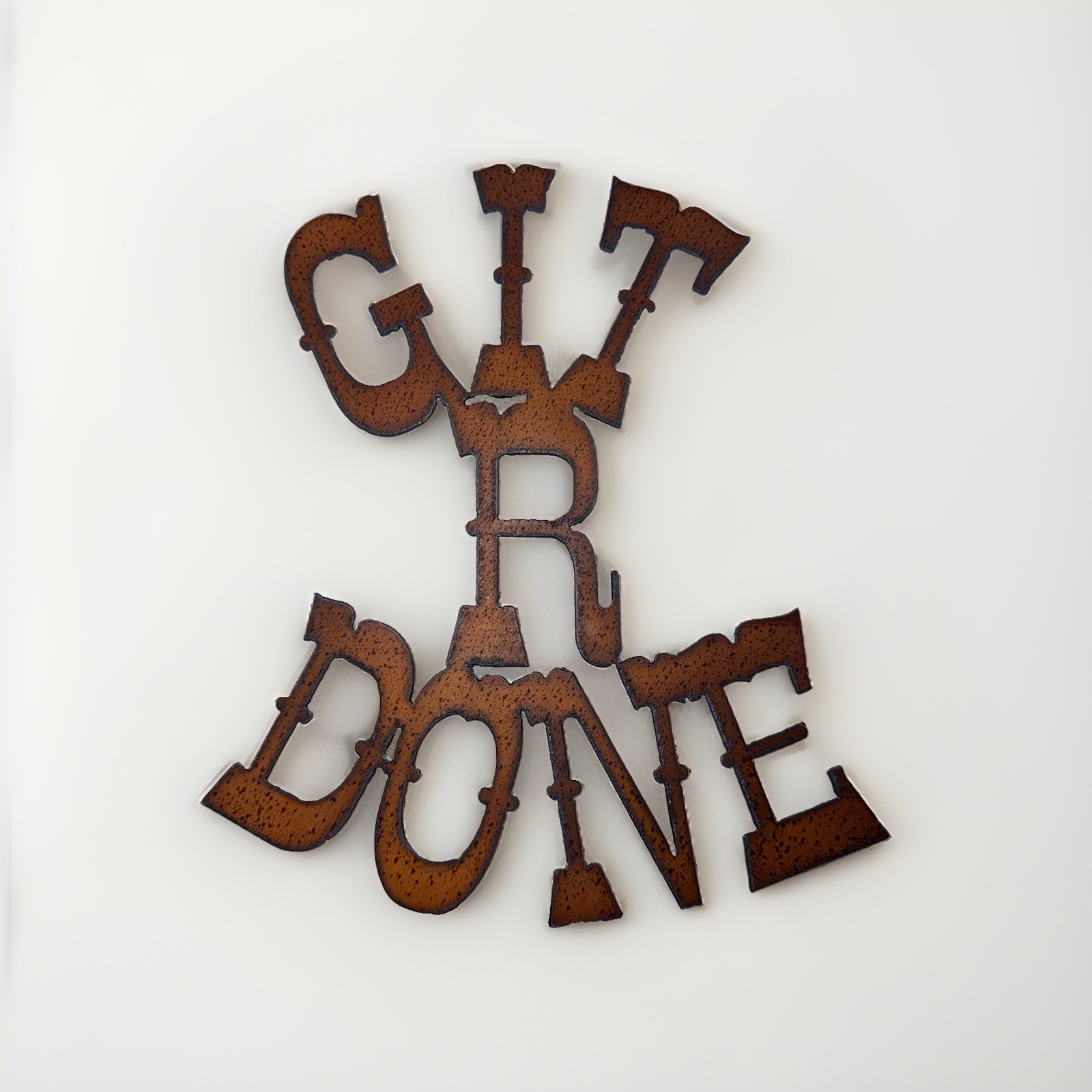 Rustic Metal Git R Done Sign – Western Barn Decor, Country Ranch 11.25” x 9” gallery