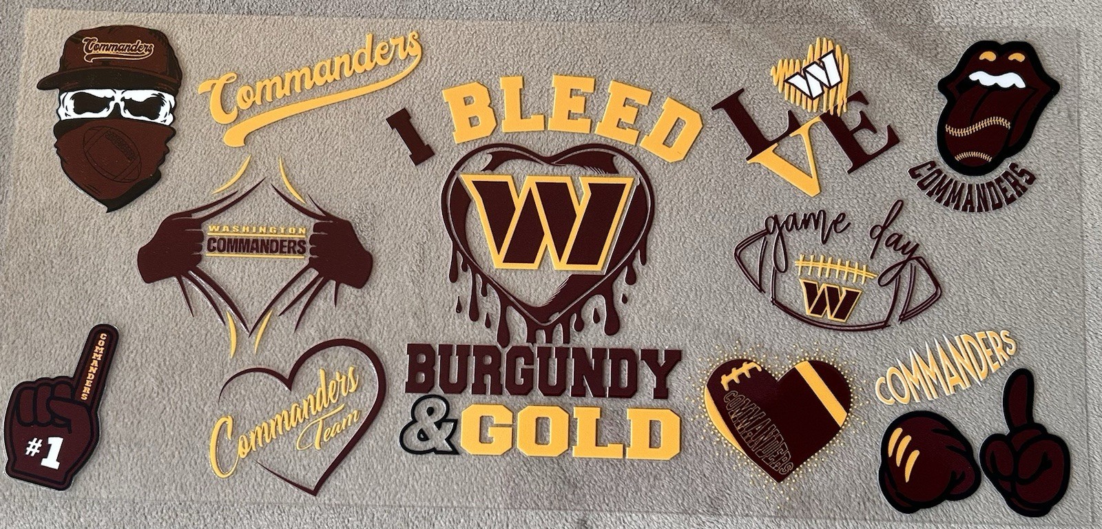 Washington Commanders Football DIY Transfer Sticker Cup Wrap DIY Glasses Bottles gallery