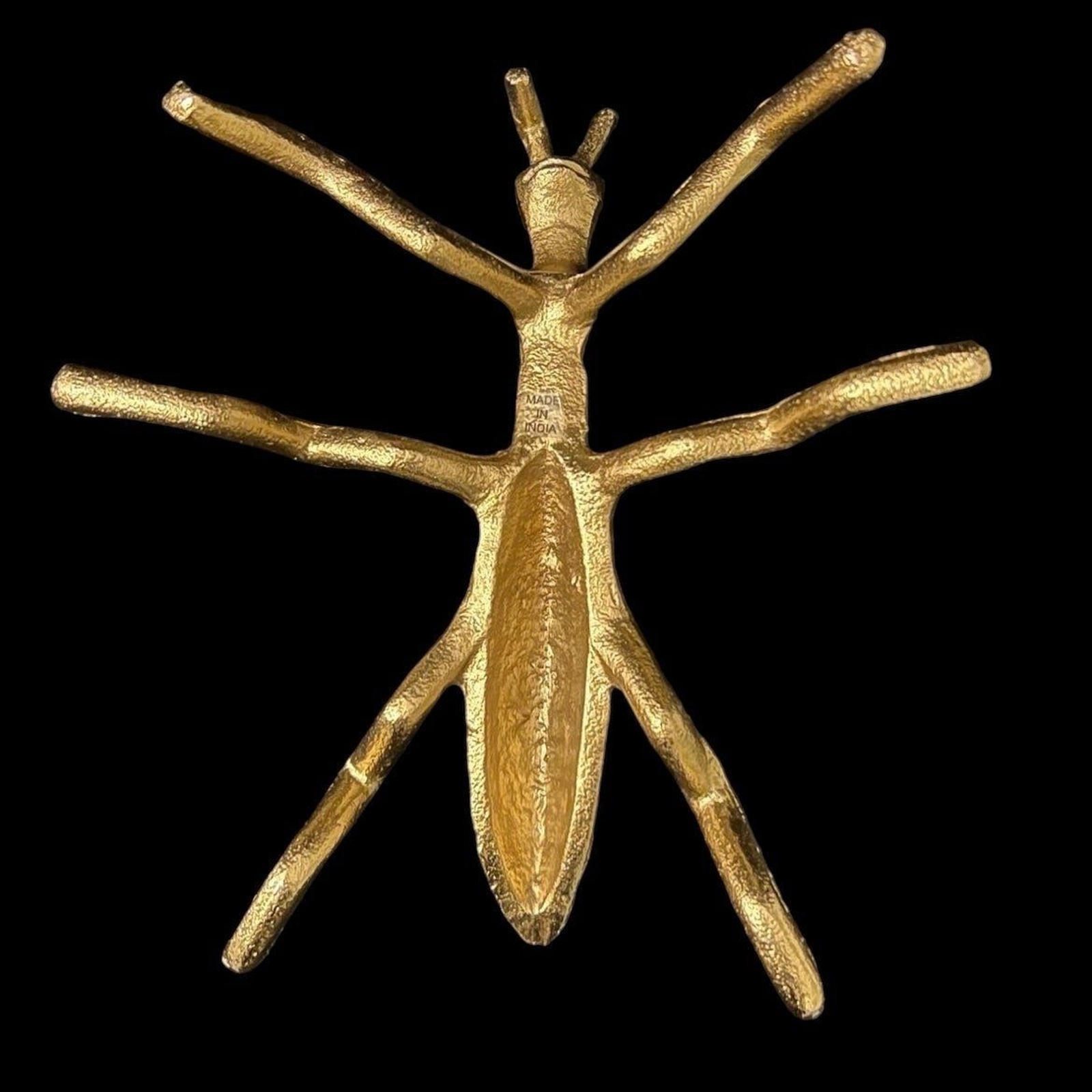 Vintage Brass Finish Cast Praying Mantis Figurine 7"L gallery